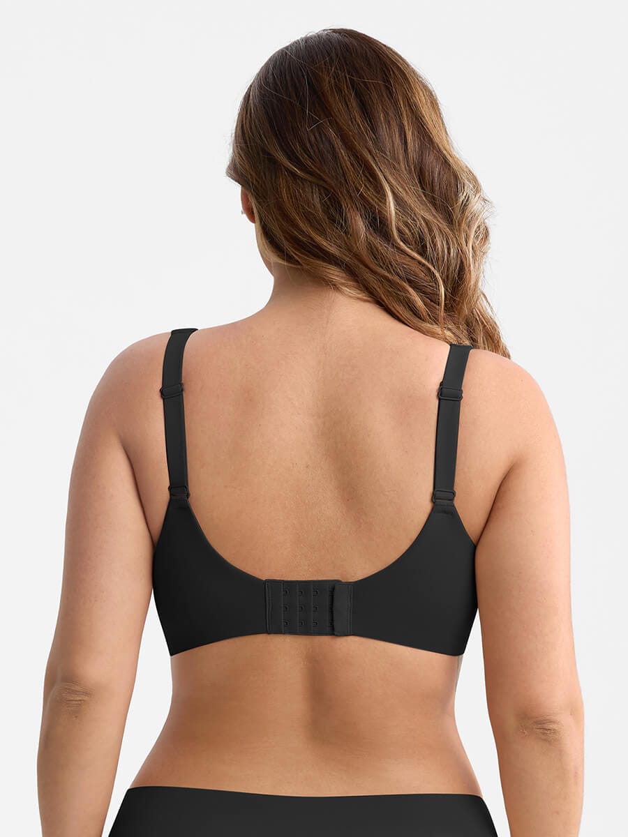 BBB Virtually Full Coverage Underwire Side Boning Mesh Plunge Minimizer Bra