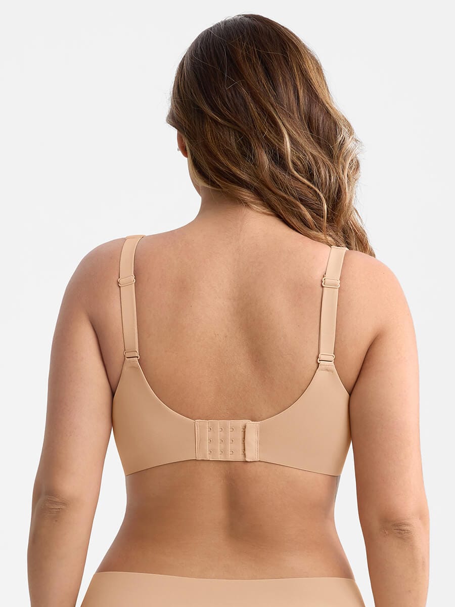 BBB Virtually Full Coverage Underwire Side Boning Mesh Plunge Minimizer Bra