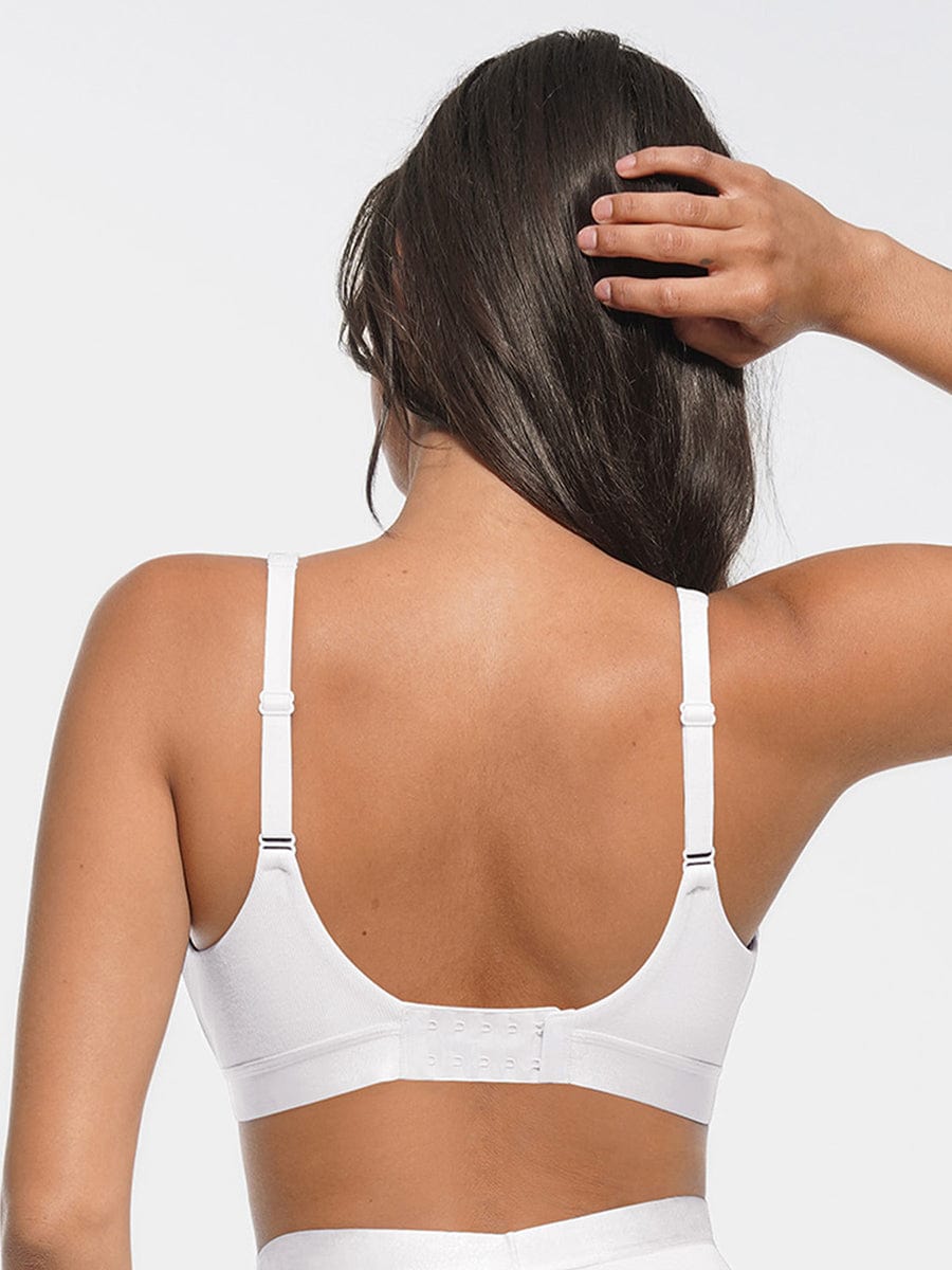 Wholesale Deep V Neck Rib Modal All Day Wear Bralette with Removable Pads