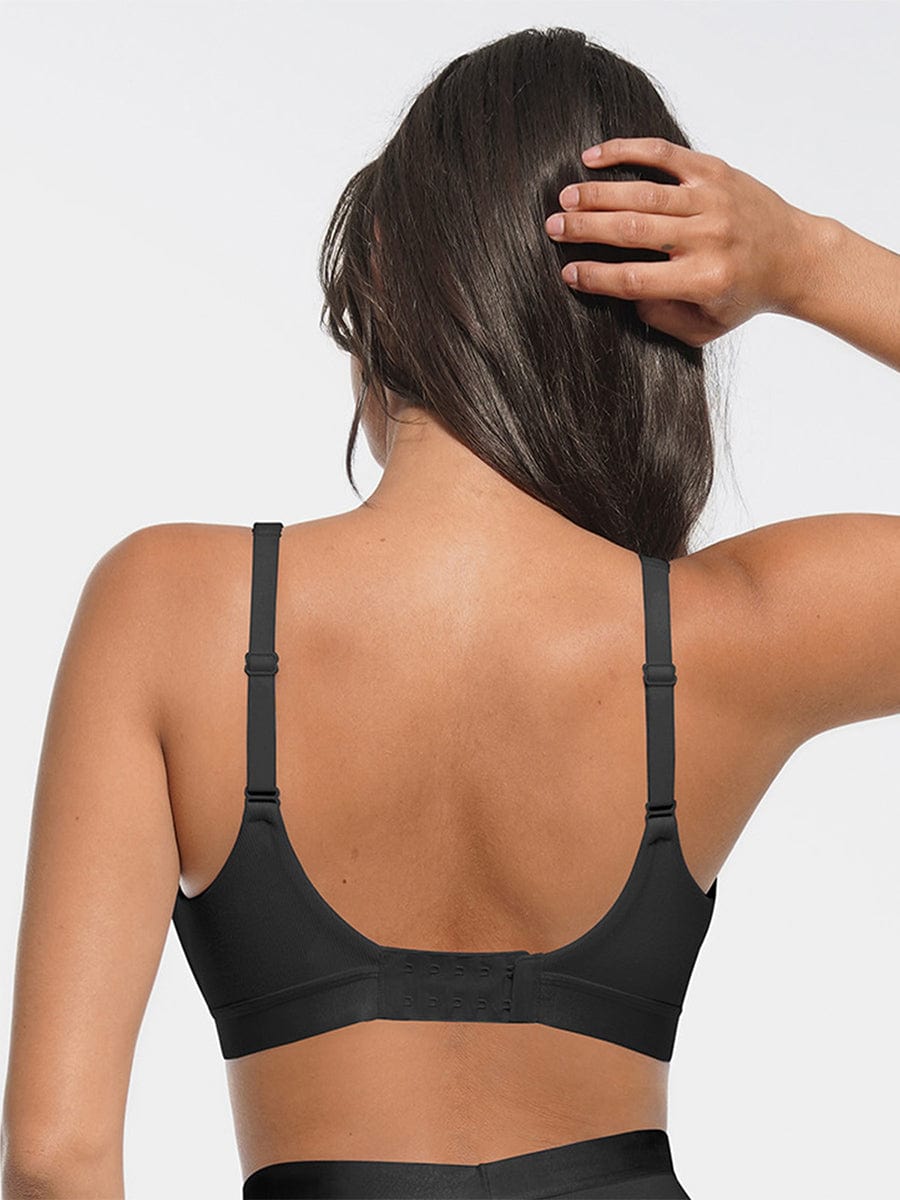 Wholesale Deep V Neck Rib Modal All Day Wear Bralette with Removable Pads