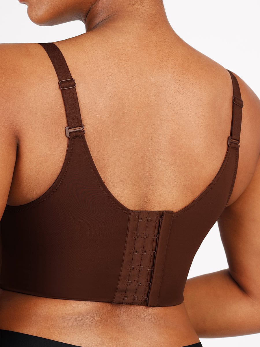 Wholesale Brown Underwire Push-Up Sculpting Uplift Hide Back Fat Full Coverage Bra