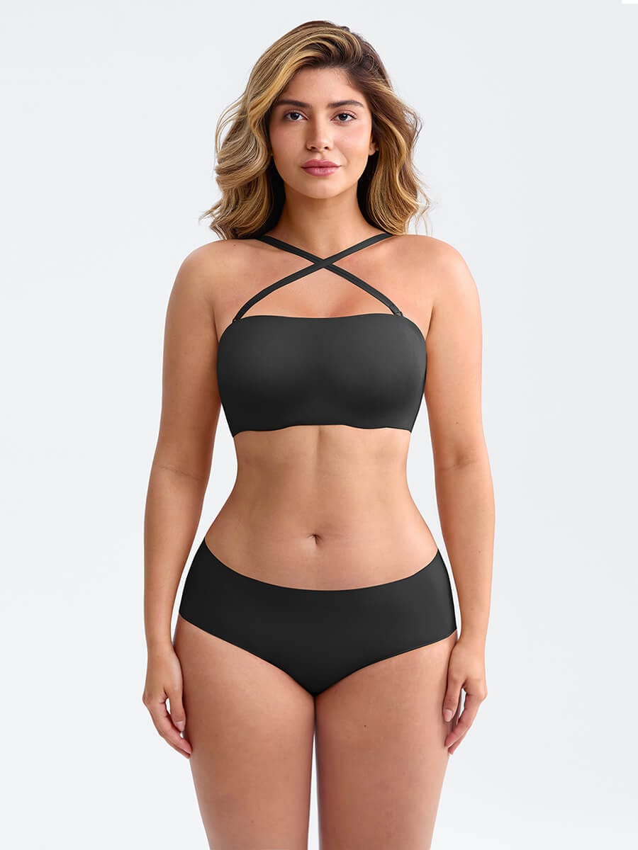 Wholesale Strapless Anti Slip Bandeau Bra Fixed Molded Cups FeelSoft Fabric Nipple Coverage