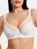 Wholesale Minimizing Bra Full Coverage Unlined Lace Mesh Side Support Underwire Smooth Back