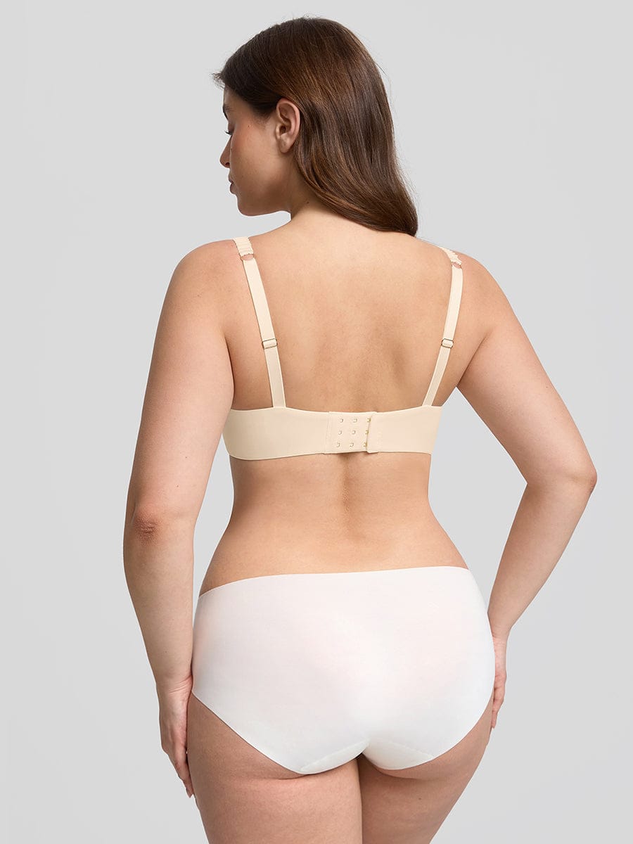 Wholesale Comfortable Invisible Memory Foam Lightly Lined Demi T Shirt Bra High Support Underwire Bra