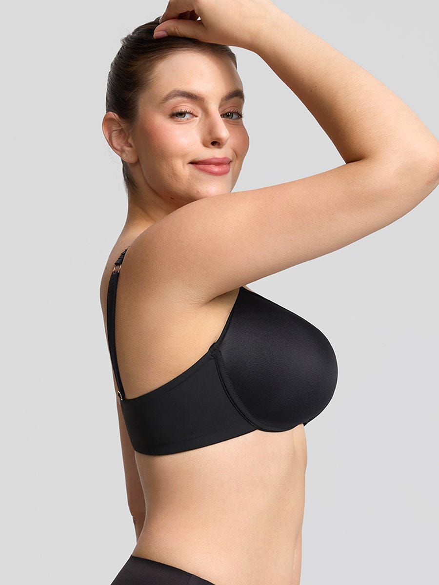 Wholesale Comfortable Invisible Memory Foam Lightly Lined Demi T Shirt Bra High Support Underwire Bra