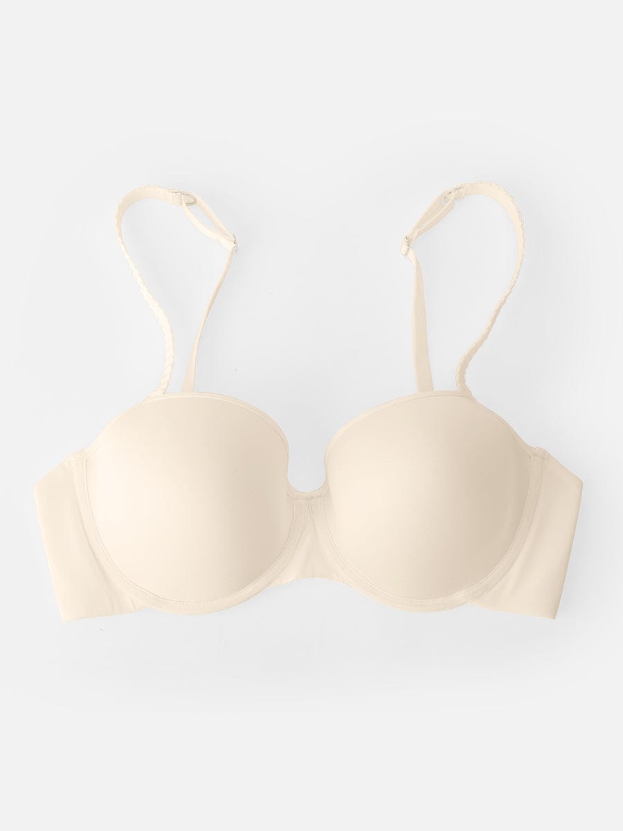 Wholesale Comfortable Invisible Memory Foam Lightly Lined Demi T Shirt Bra High Support Underwire Bra